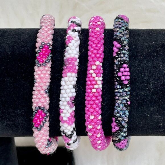 ALL PROFITS TO CHARITY! Bracelets Hand Crocheted in Nepal (set of 4) #685 - Picture 5 of 5